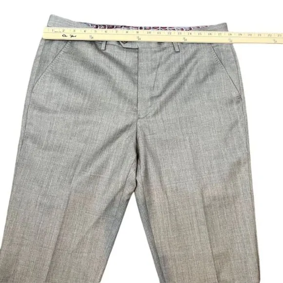 Ted Baker London Modern Fit Wool Blend Dress Pants Slacks Gray Size 36 x 30