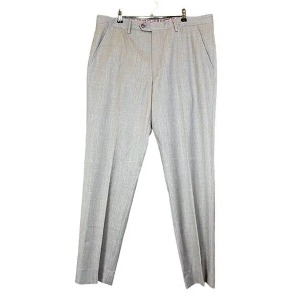 Ted Baker London Modern Fit Wool Blend Dress Pants Slacks Gray Size 36 x 30