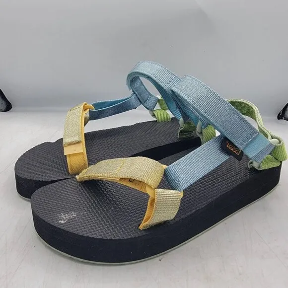 Teva Midform Universal Kids 5 Metallic Blue Sandals Beach Summer Casual 1131610C