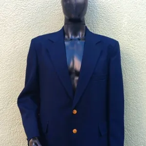 THE CLASSIC COLLECTION MEN'S VINTAGE MIDNIGHT BLUE GOLD BUTTON CLASSIC BLAZER