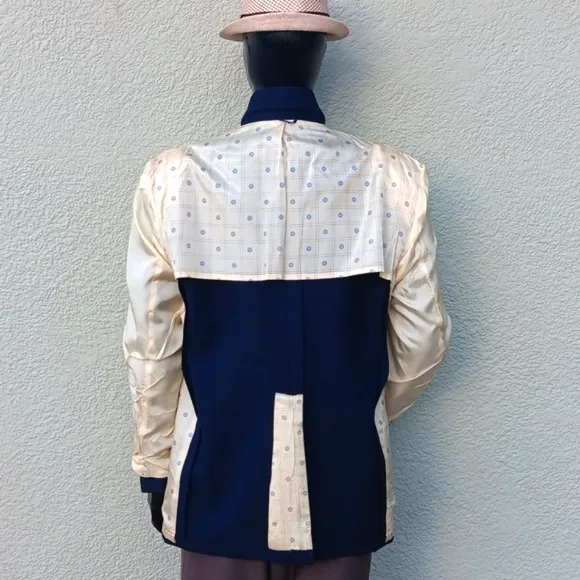 THE CLASSIC COLLECTION MEN'S VINTAGE MIDNIGHT BLUE GOLD BUTTON CLASSIC BLAZER