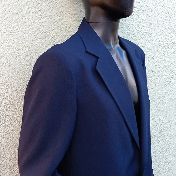 THE CLASSIC COLLECTION MEN'S VINTAGE MIDNIGHT BLUE GOLD BUTTON CLASSIC BLAZER
