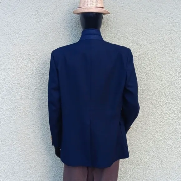 THE CLASSIC COLLECTION MEN'S VINTAGE MIDNIGHT BLUE GOLD BUTTON CLASSIC BLAZER