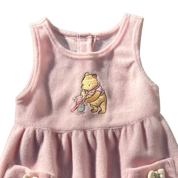 The Disney Store Classic Pooh and Piglet Snowflake Fleece Dress Kids Sz 4/5