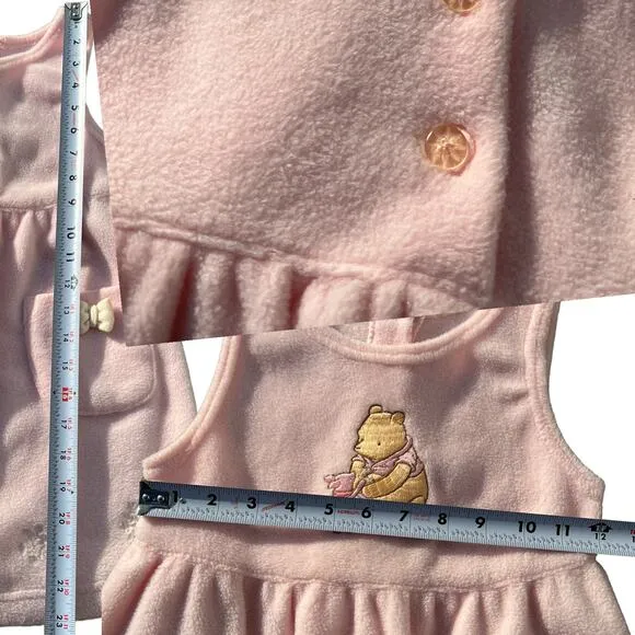 The Disney Store Classic Pooh and Piglet Snowflake Fleece Dress Kids Sz 4/5