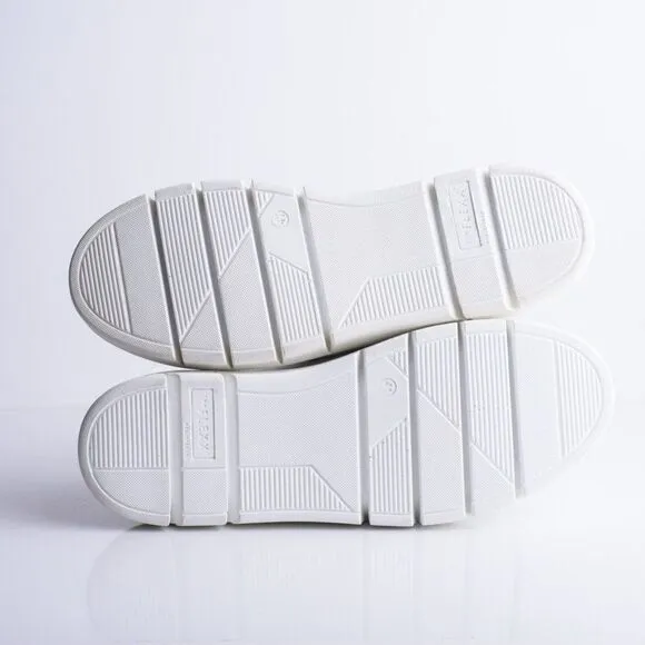 The Flexx Womens Platform Sneakers Shoes White Low Top Leather EU 41 US 10.5 NEW