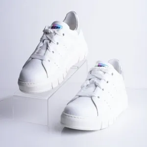 The Flexx Womens Platform Sneakers Shoes White Low Top Leather EU 41 US 10.5 NEW