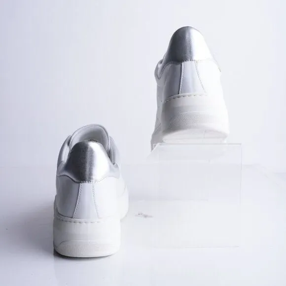 The Flexx Womens Platform Sneakers Shoes White Low Top Leather EU 41 US 10.5 NEW