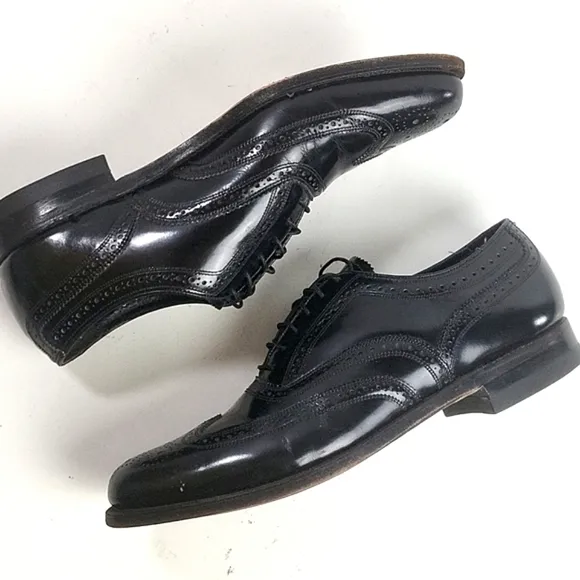 The Florsheim Shoe Men's Black Leather Lace-up Wingtip Oxford Dress Shoe