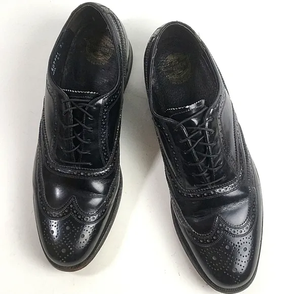 The Florsheim Shoe Men's Black Leather Lace-up Wingtip Oxford Dress Shoe