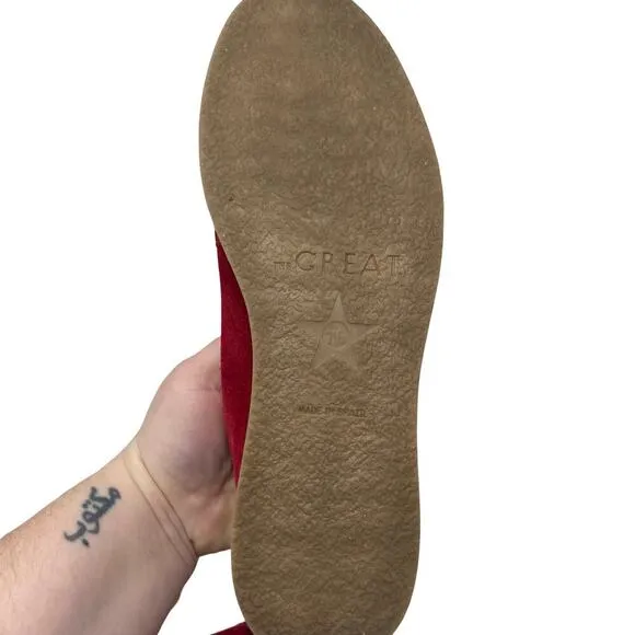 The Great. The Trooper Red Valentine Suede shoes sz 7.5