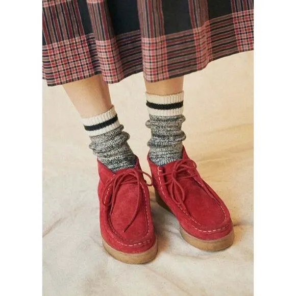 The Great. The Trooper Red Valentine Suede shoes sz 7.5
