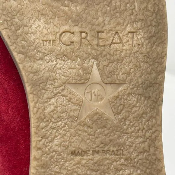 The Great. The Trooper Red Valentine Suede shoes sz 7.5