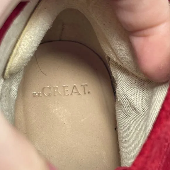 The Great. The Trooper Red Valentine Suede shoes sz 7.5