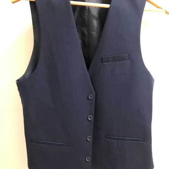 The Modern Groom Midnight Blue Full Suit: Jacket, Pants, Shirt, Vest &amp; Tie