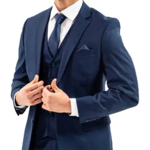 The Modern Groom Midnight Blue Full Suit: Jacket, Pants, Shirt, Vest &amp; Tie
