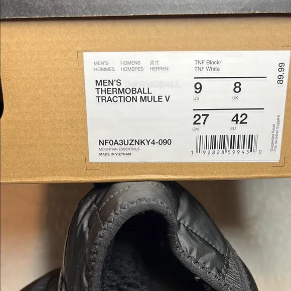 The North Face Black Quilted Slippers men’s