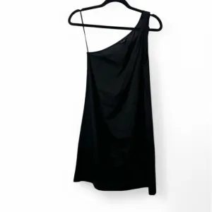 THEORY Black Linen One Shoulder Dress Classic Sophisticated-XS, 4. Orig. $325!~