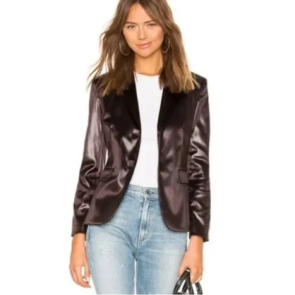 Theory classic shrunken jacket mink brown