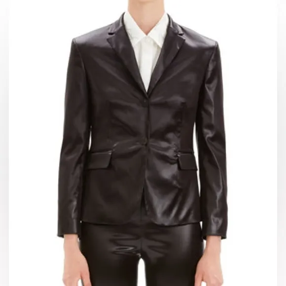 Theory classic shrunken jacket mink brown