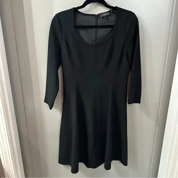 Theory Dress Scoop Neck 3/4 Sleeve Beyao Modern Crepe Size 8