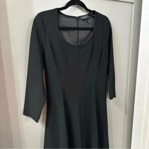 Theory Dress Scoop Neck 3/4 Sleeve Beyao Modern Crepe Size 8