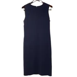 Theory Eano Modern Crepe Sheath Dress Navy Blue Sz 10