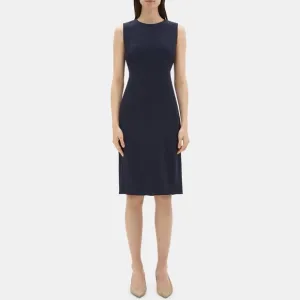 Theory Eano W Sheath Dress in Modern Crepe Navy Size 4