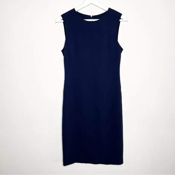 Theory Eano W Sheath Dress in Modern Crepe Navy Size 4
