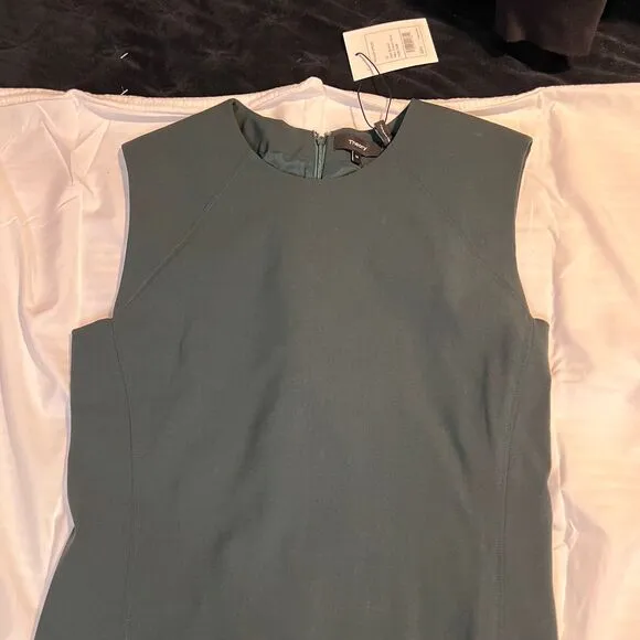 Theory Forest Green Sleeveless Sheath‎ Dress Prof Workwear Classic NWT-SZ 10