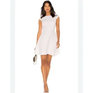 THEORY Modern Crepe Cap Sleeve Dress A-Line Ivory REVOLVE Sz 6 Wedding Bridal
