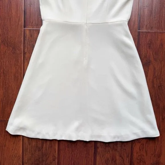 THEORY Modern Crepe Cap Sleeve Dress A-Line Ivory REVOLVE Sz 6 Wedding Bridal