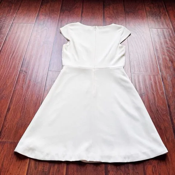 THEORY Modern Crepe Cap Sleeve Dress A-Line Ivory REVOLVE Sz 6 Wedding Bridal