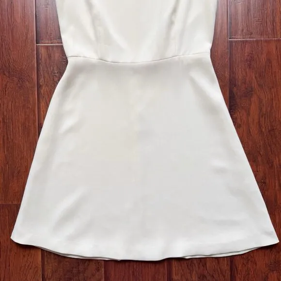 THEORY Modern Crepe Cap Sleeve Dress A-Line Ivory REVOLVE Sz 6 Wedding Bridal