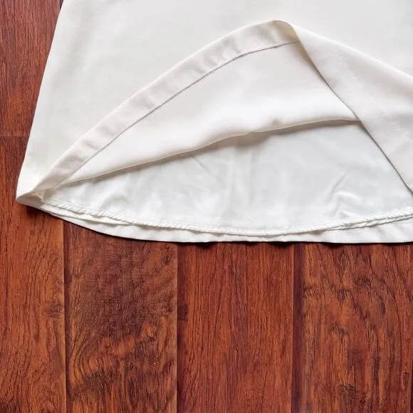 THEORY Modern Crepe Cap Sleeve Dress A-Line Ivory REVOLVE Sz 6 Wedding Bridal