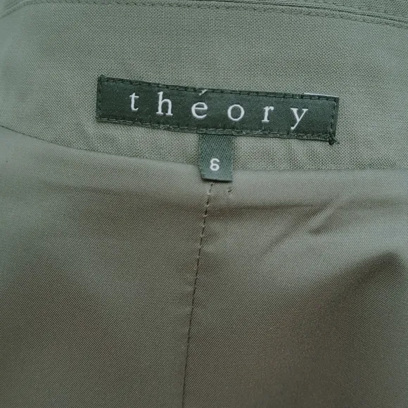 THEORY Slim Fit Wool Blazer Size 6 Olive Green Style# 70871123