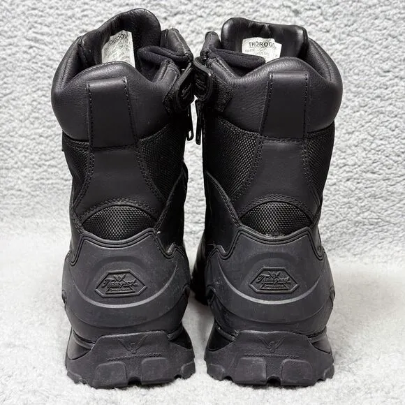 Thorogood Omega 8&quot; Sniper Mens Size 13 Duty Boots Black Leather Side Zip