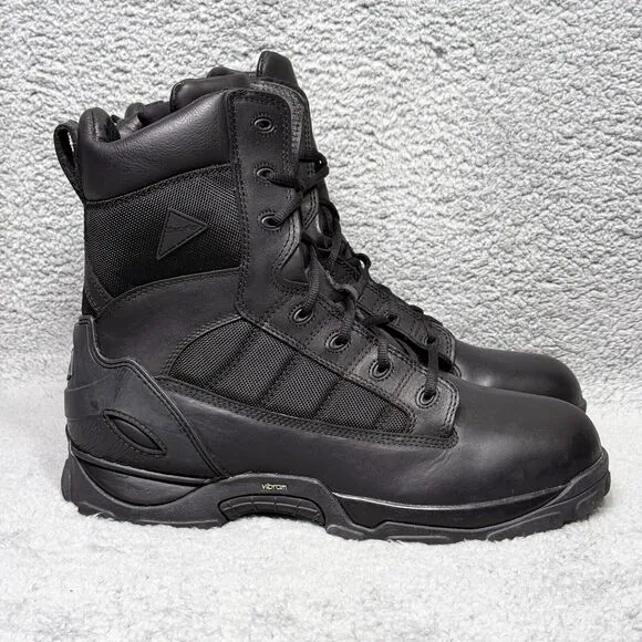 Thorogood Omega 8&quot; Sniper Mens Size 13 Duty Boots Black Leather Side Zip