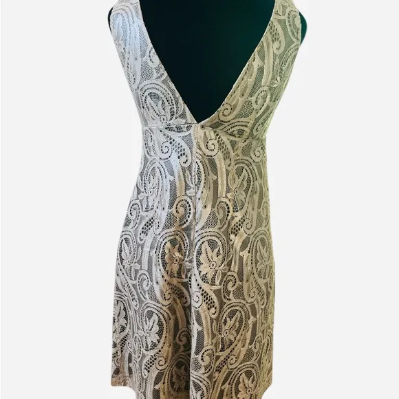 Tibi Lace Dress Size 4 Sleeveless Bronze Semi-Formal Party Mini in Classic Cut