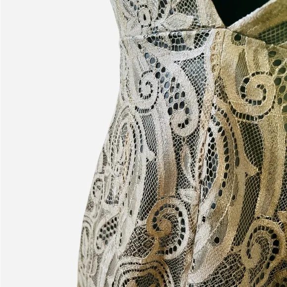 Tibi Lace Dress Size 4 Sleeveless Bronze Semi-Formal Party Mini in Classic Cut