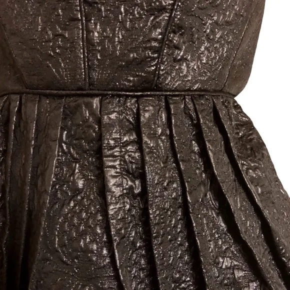 TIBI Modern Brocade Black Party Dress, Strapless Mini LBD, Small, NWOT
