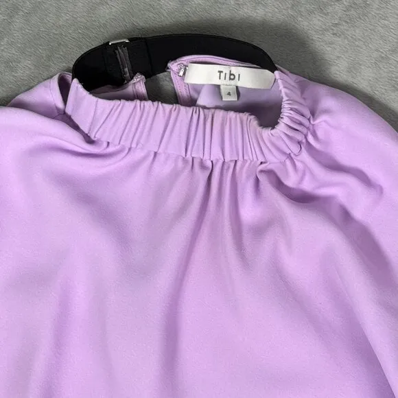 Tibi Modern Drape Sculpted Drape Midi Dress in Mulberry