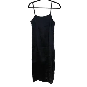 Tibi Women’s Textured Black Sleeveless Midi Dress Classic Column Size 6