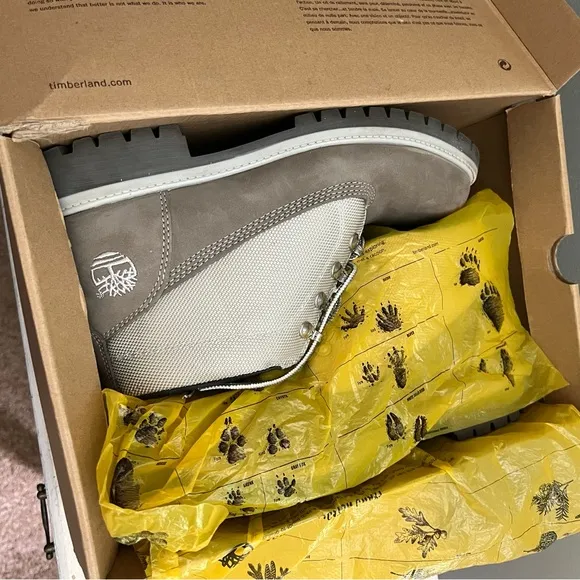 Timberland Campsite Grey Nubuck Waterproof Lug Boots Size 10 with Original Box