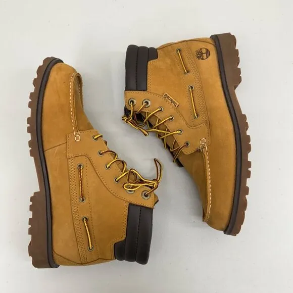 Timberland Oakwell Moc Toe Leather Lace Up Boots Shoes A1BVS Boys Youth size 6.5