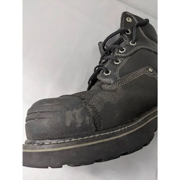 Timberland Pro Series Boots Steel Toe Slip Resistant Heavy Black Leather Sz 10