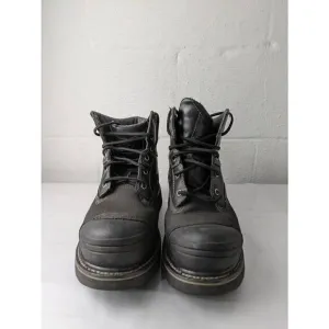 Timberland Pro Series Boots Steel Toe Slip Resistant Heavy Black Leather Sz 10