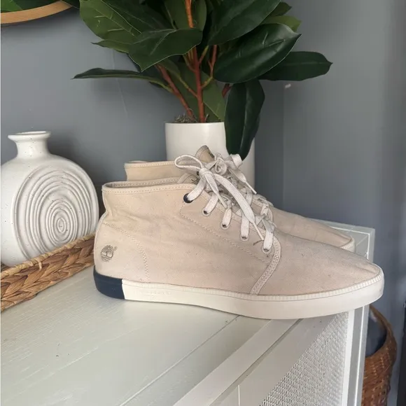 Timberland White and Brown Sneakers with Classic Design