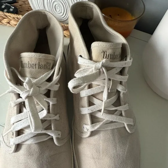 Timberland White and Brown Sneakers with Classic Design
