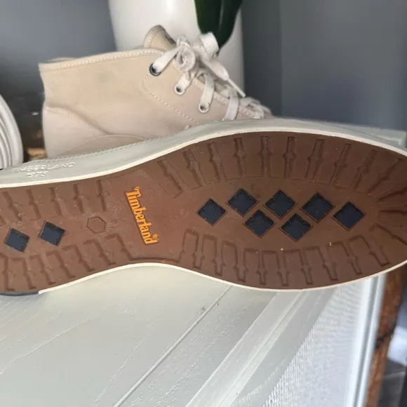Timberland White and Brown Sneakers with Classic Design